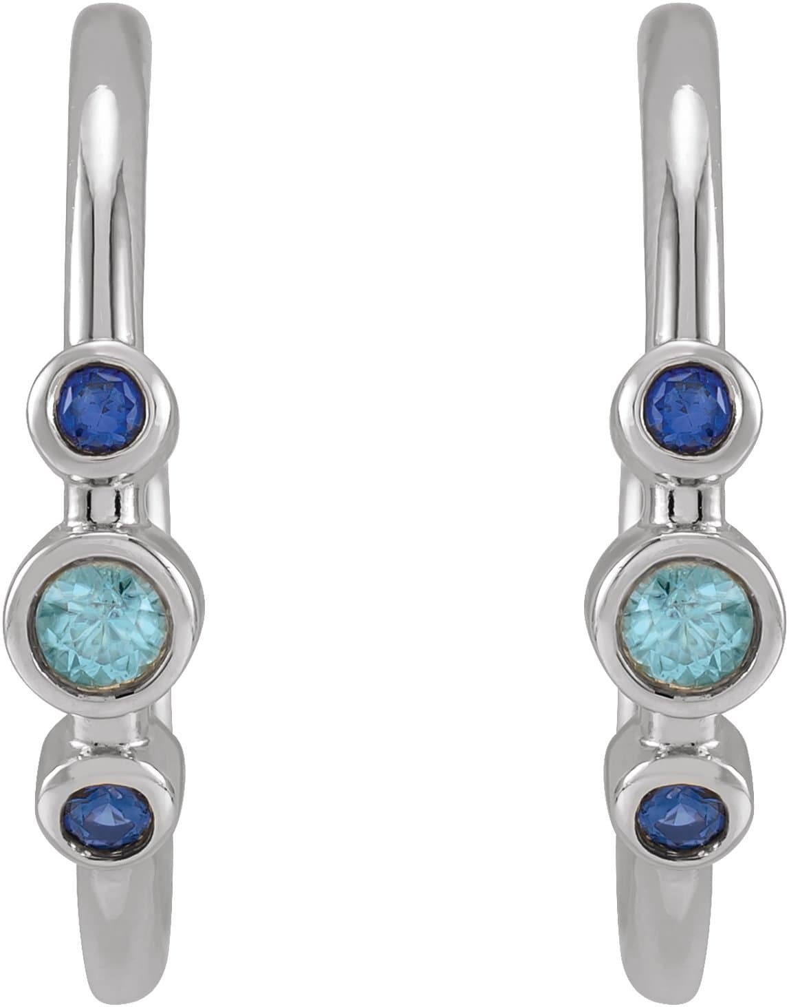 Bezel-Set Hoop Earrings view 2