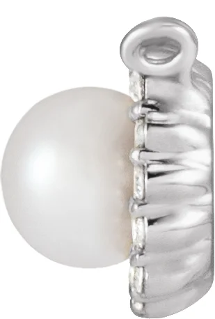 Halo-Style Pearl Necklace, view 3
