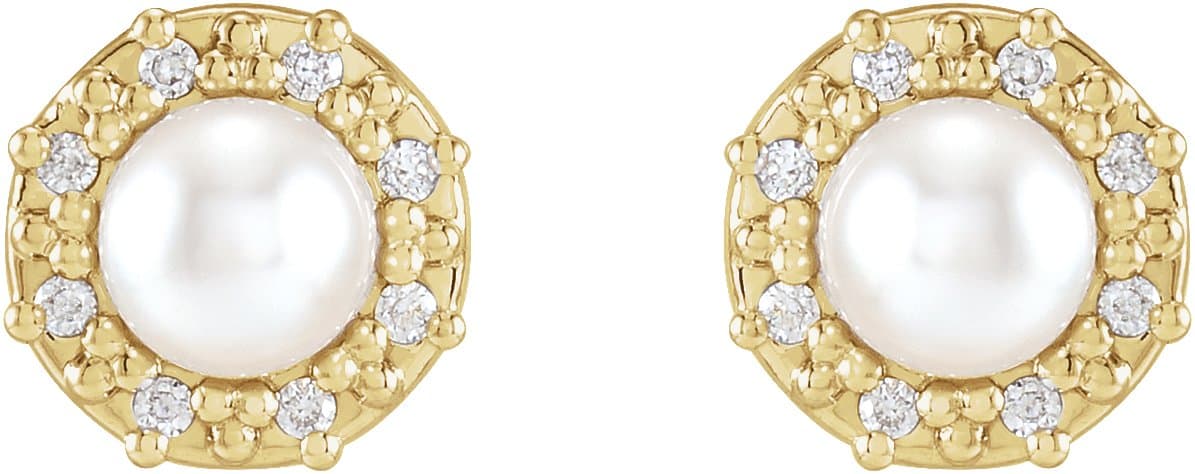 Halo-Style Pearl Earrings view 2