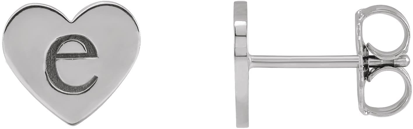 Engravable Heart Stud Earrings view 2