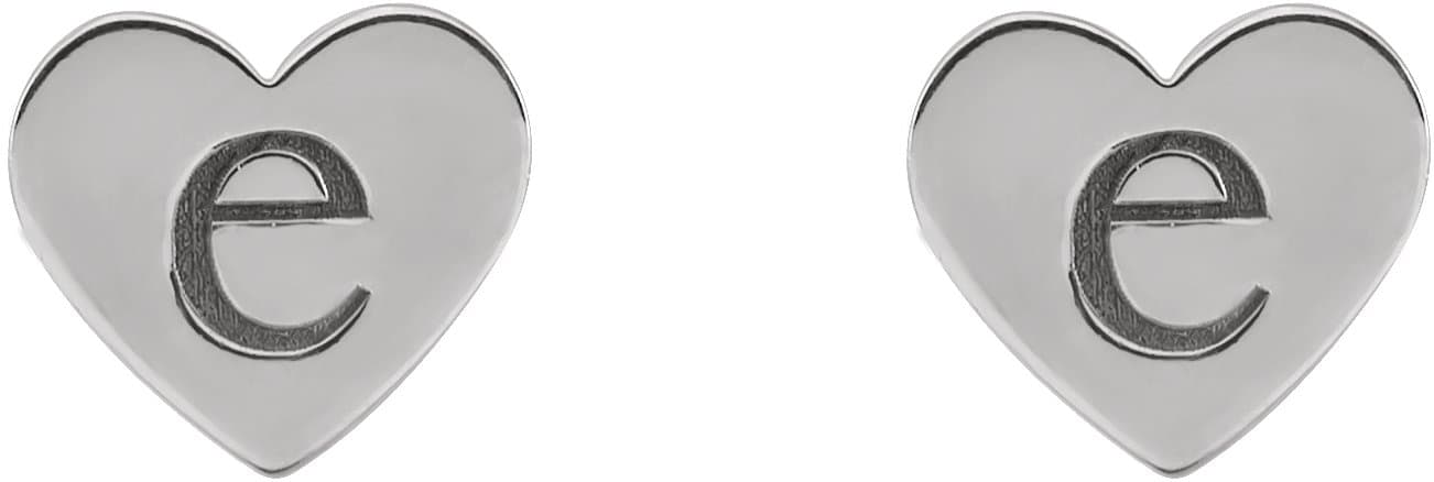 Engravable Heart Stud Earrings view 3