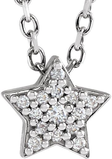 14K Rose .04 CTW Natural Diamond Star 16-18 Necklace
