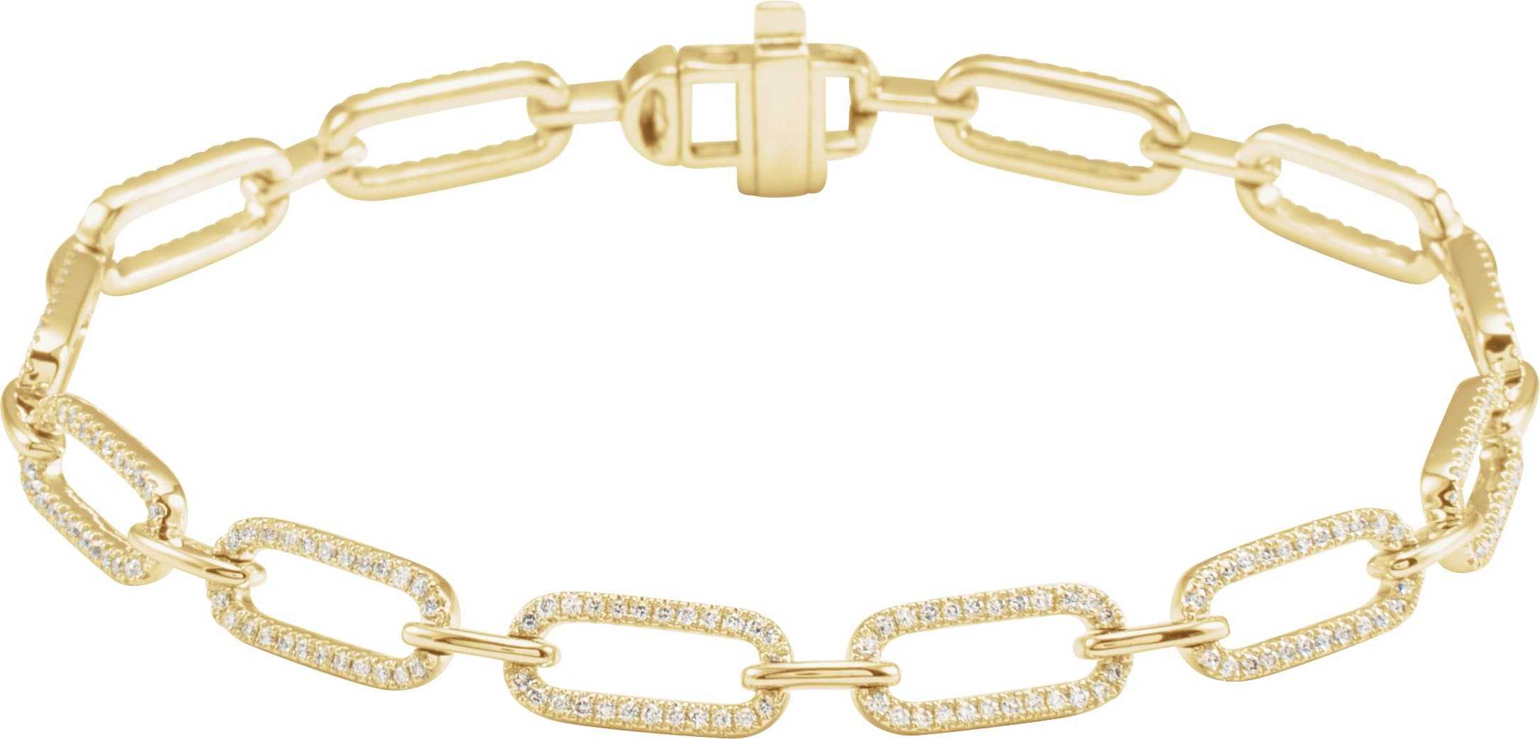 14K Rose 9/10 CTW Natural Diamond Link 7" Bracelet