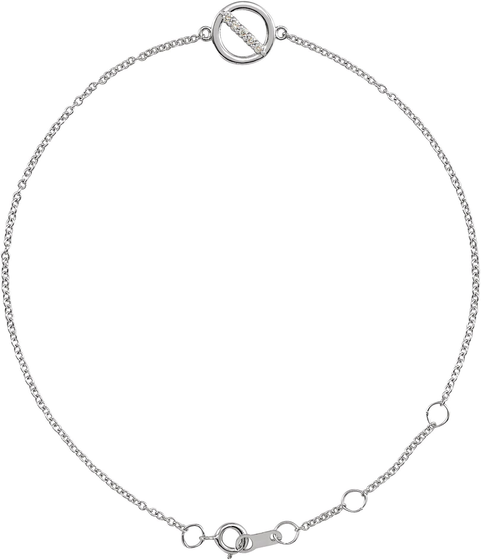 14K Rose .03 CTW Natural Diamond Circle 6 1/2-7 1/2" Bracelet