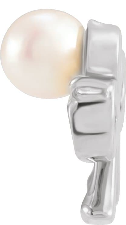 Pearl Bow Necklace or Center view 2
