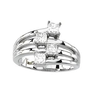 14K White 7/8 CTW Natural Diamond Right Hand Ring