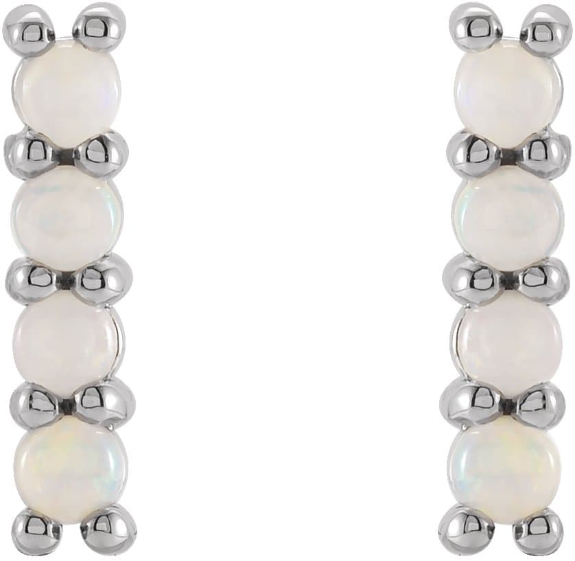 Cabochon Bar Earrings view 2