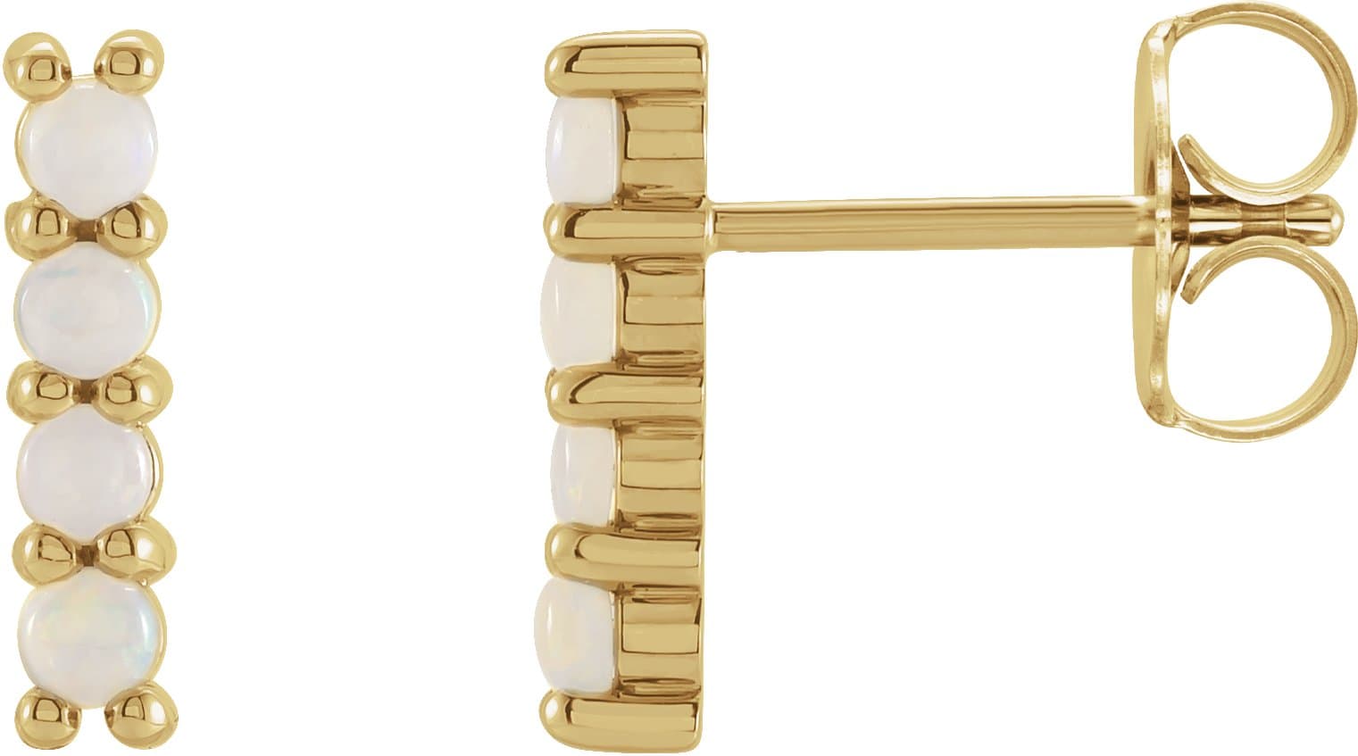 14K Rose Natural Turquoise Bar Earrings