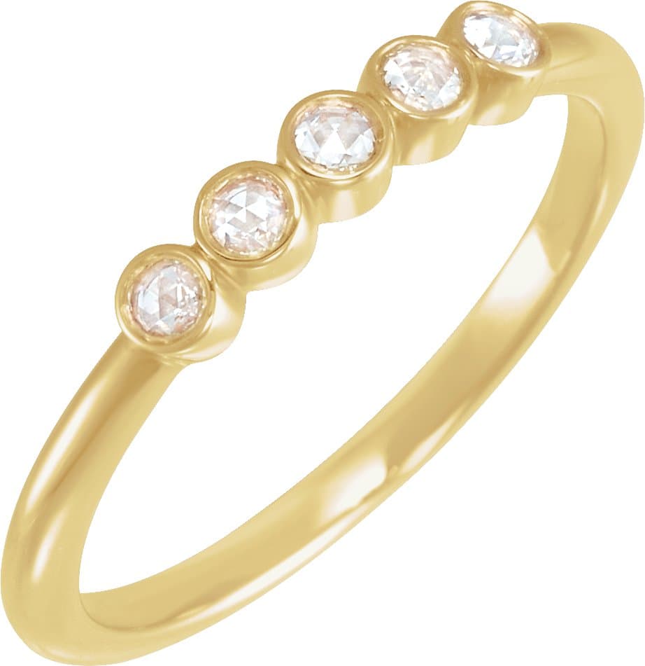 14K Rose 1/8 CTW Rose-Cut Natural Diamond Stackable Ring