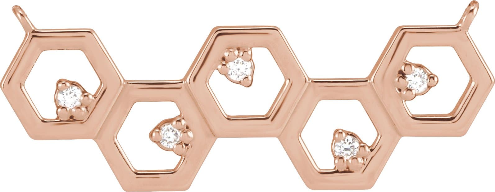 14K Rose .04 CTW Natural Diamond Honeycomb 16 Necklace