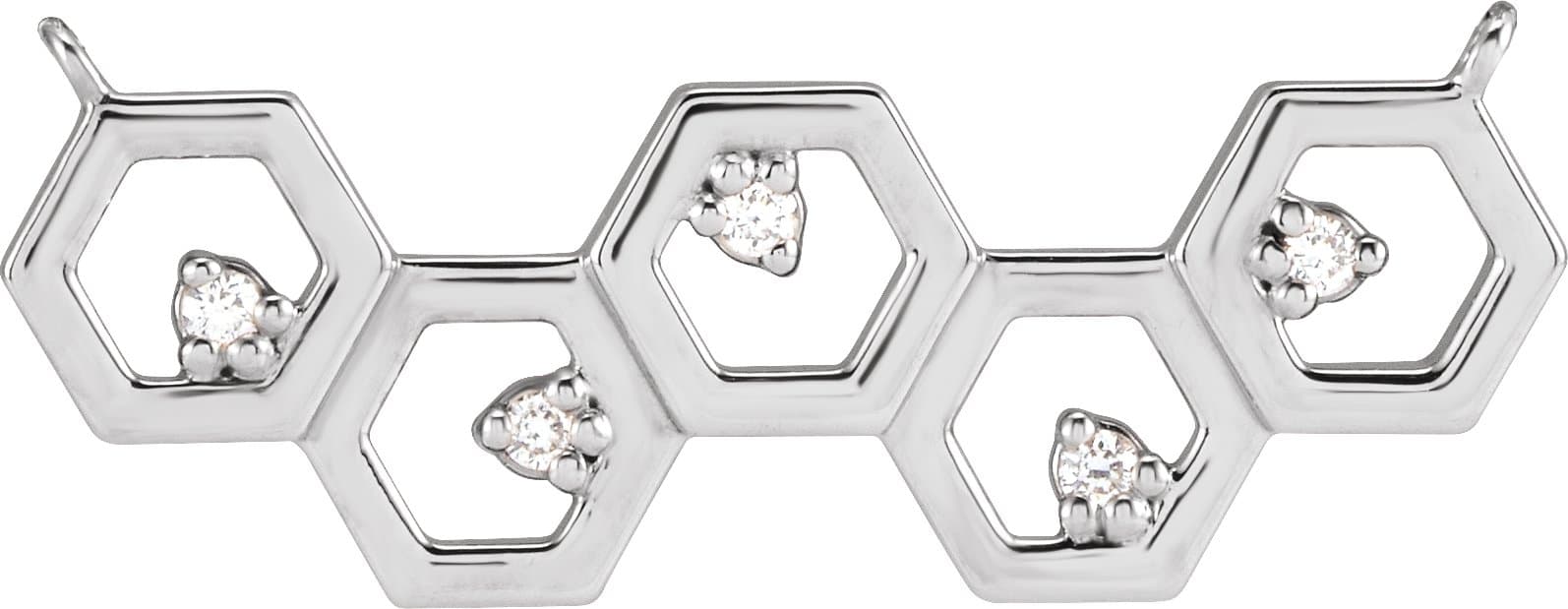 14K Rose .04 CTW Natural Diamond Honeycomb 16 Necklace