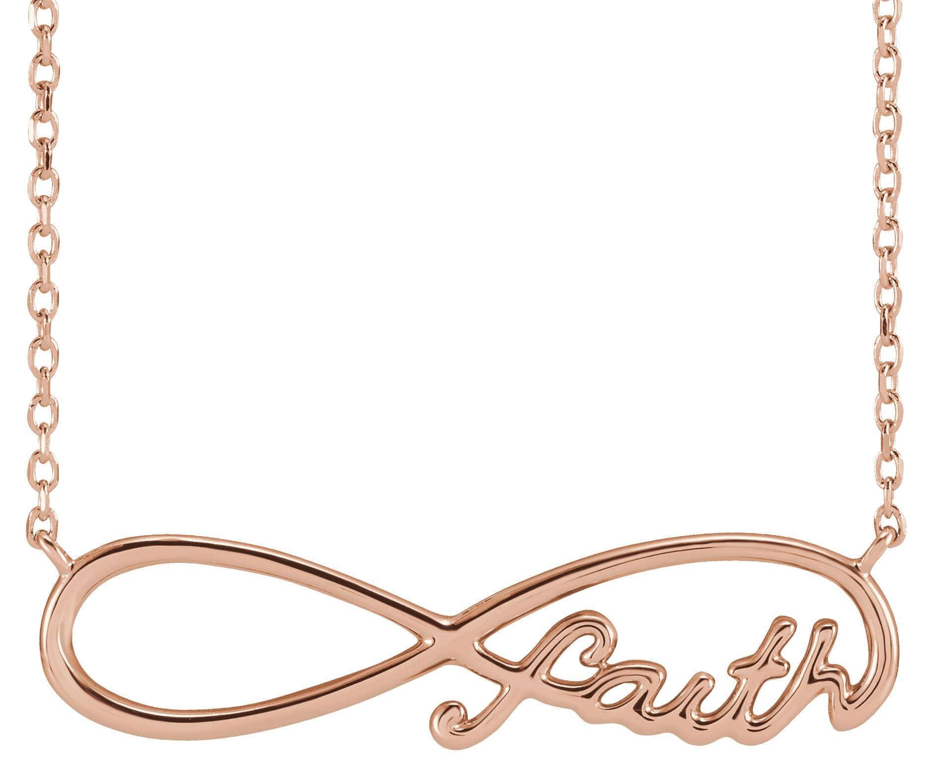 14K Rose Infinity-Inspired Faith 16 Necklace