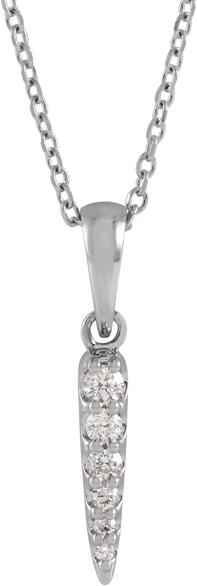14K Yellow 1/10 CTW Natural Diamond Spike 16-18 Necklace