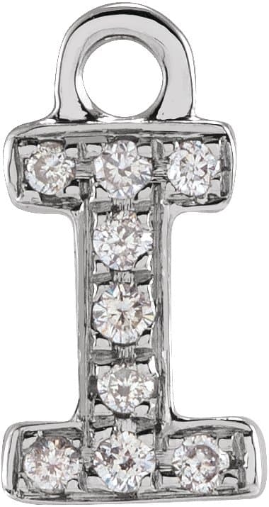 14K Rose Petite Pavé™ .03 CTW Natural Diamond Initial T Dangle