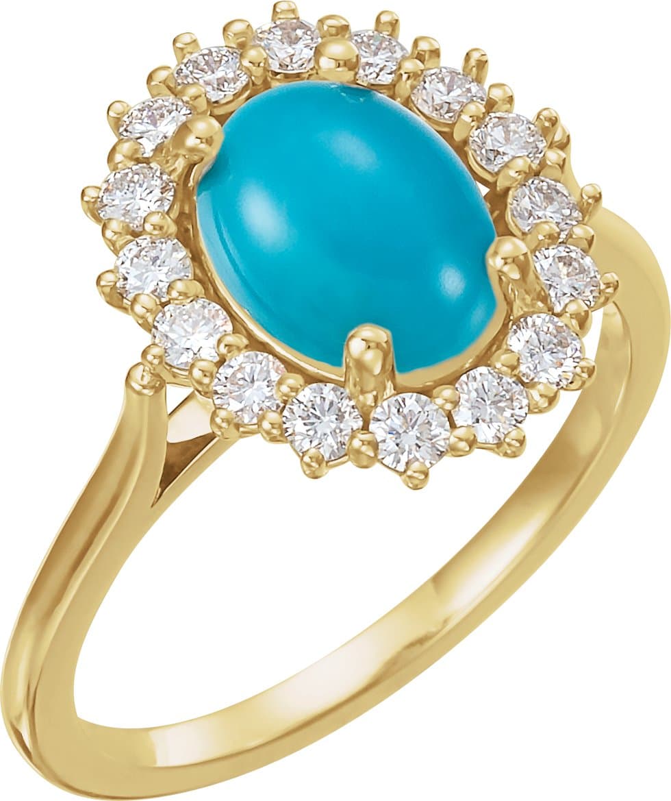 14K Rose Natural Ethiopian Opal & 1/5 CTW Natural Diamond Ring