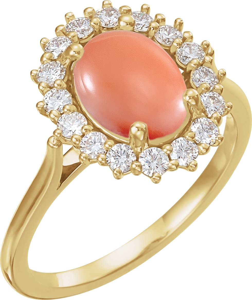 14K Rose Natural Ethiopian Opal & 1/5 CTW Natural Diamond Ring