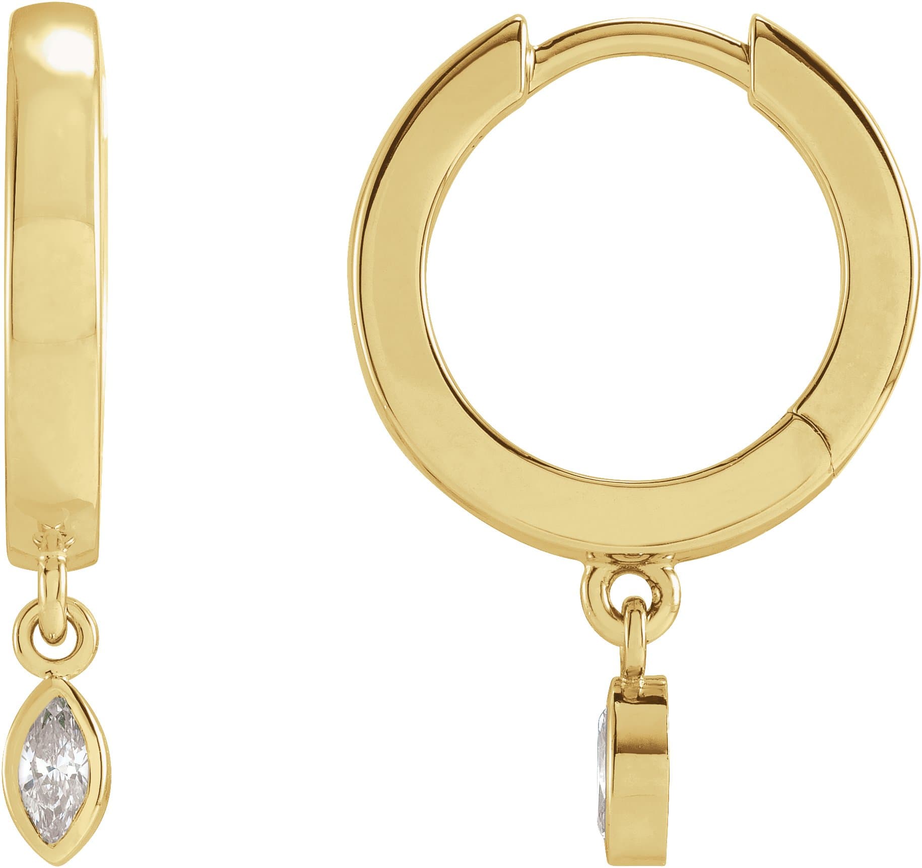 14K Rose 1/5 CTW Natural Diamond Hinged Hoop Earrings
