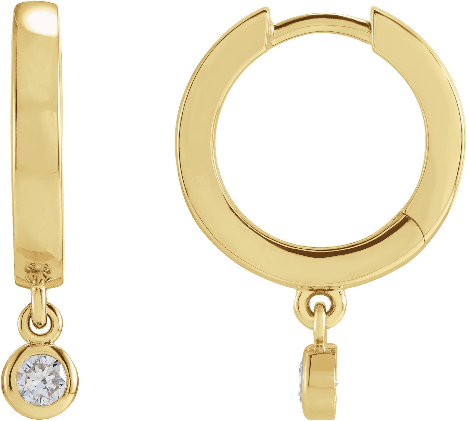 14K Rose 1/5 CTW Natural Diamond Hinged Hoop Earrings