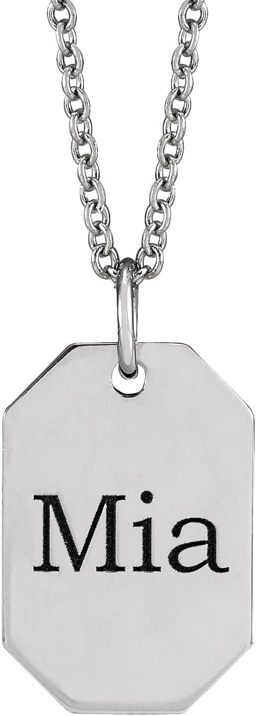 Engravable Dog Tag Necklace or Pendant view 3