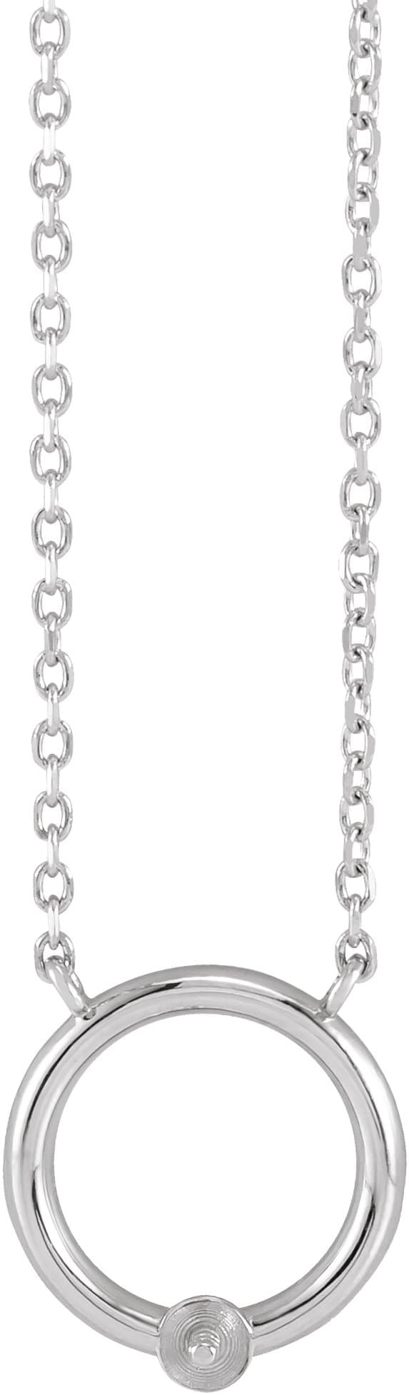 14K Rose Circle 18 Necklace Mounting for 3 mm Pearl