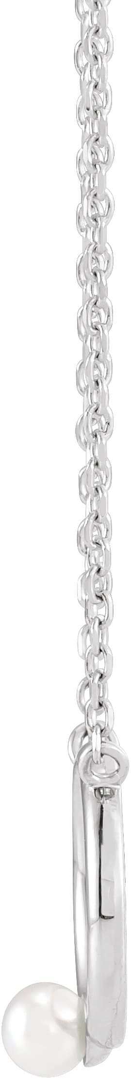 Pearl Circle Necklace or Center view 2