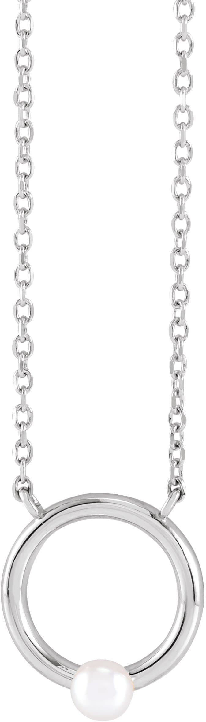 14K Rose Circle 18 Necklace Mounting for 3 mm Pearl