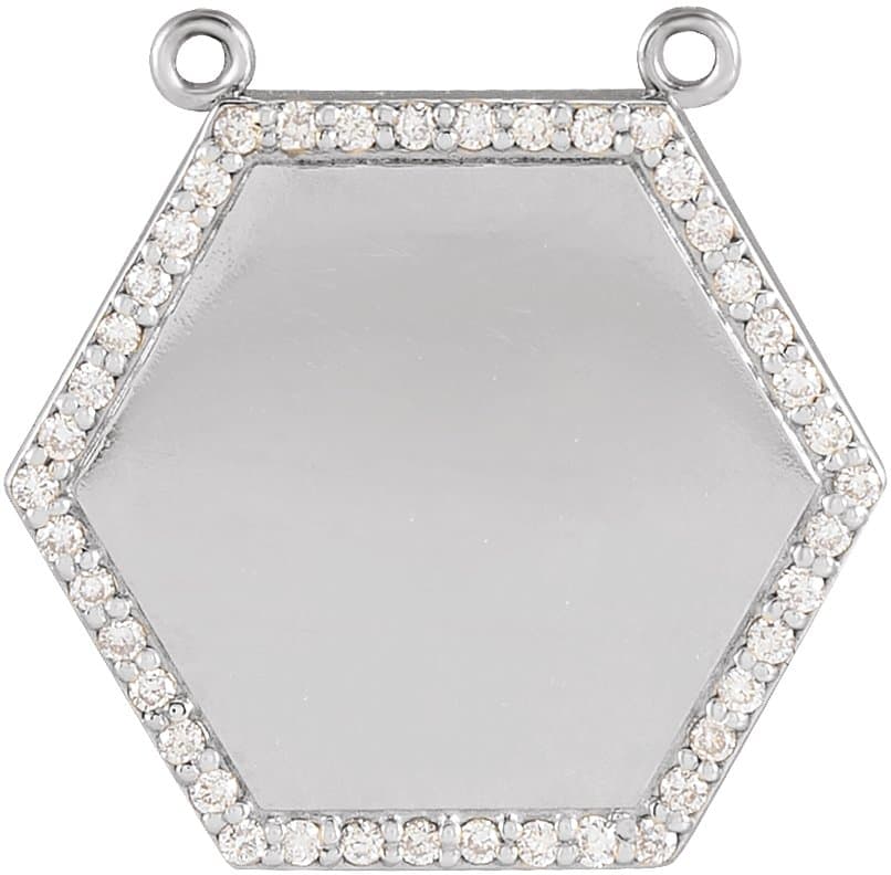 14K Rose 1/10 CTW Natural Black Diamond Hexagon 16 Necklace