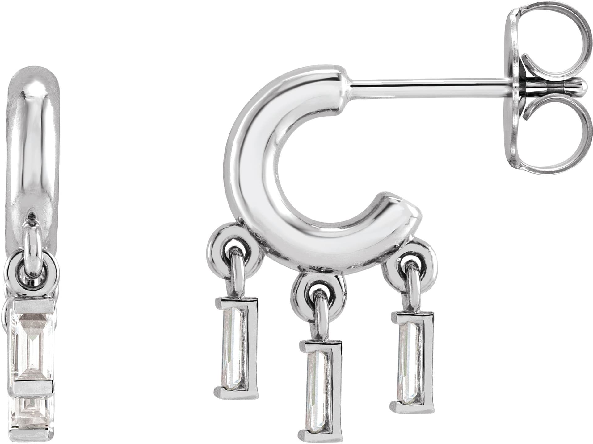 14K Rose 1/5 CTW Natural Diamond Fringe Hoop Earrings