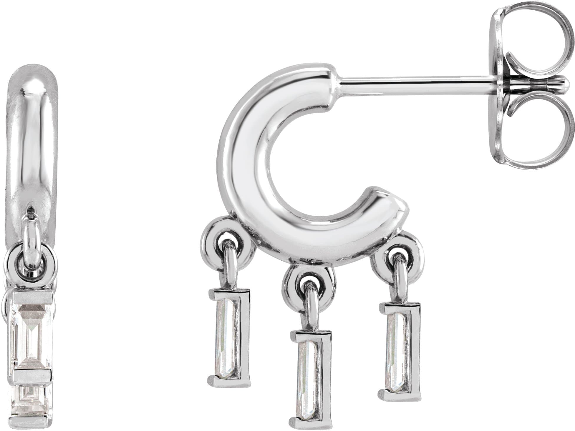 14K Rose 1/5 CTW Natural Diamond Fringe Hoop Earrings