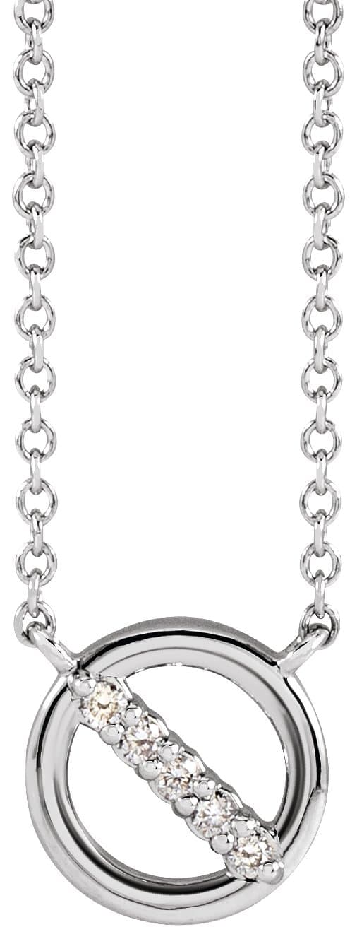 14K Rose .03 CTW Natural Diamond Circle 16 Necklace