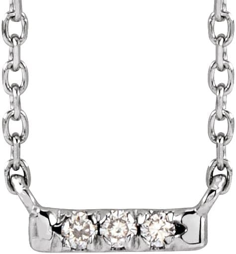 French-Set Bar Necklace or Center view 1