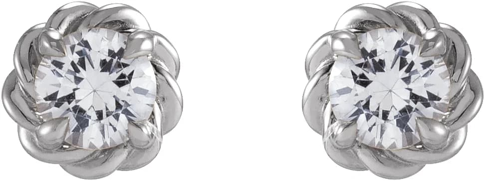 Round 4-Prong Claw Stud Earrings — view 3