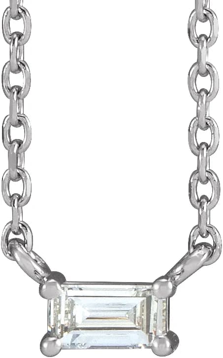 Natural Diamond Solitaire Necklace in Platinum, view 2