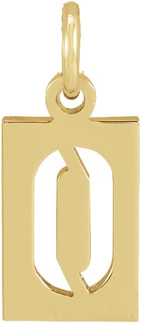 14K Rose Gold Pierced Numeral 0 Dog Tag 16-18" Necklace