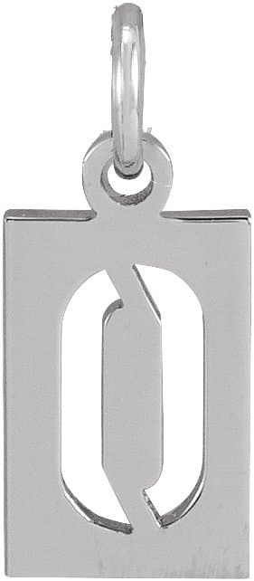 14K Rose Gold Pierced Numeral 0 Dog Tag 16-18" Necklace