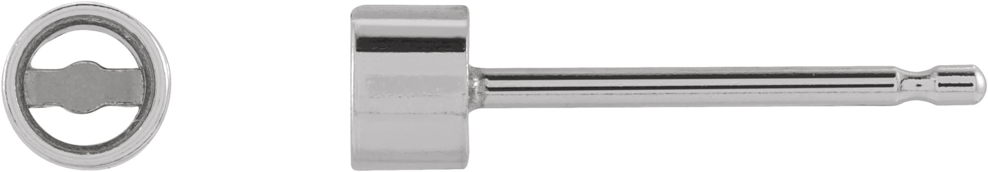 Round Micro Bezel-Set Stud Earrings view 3