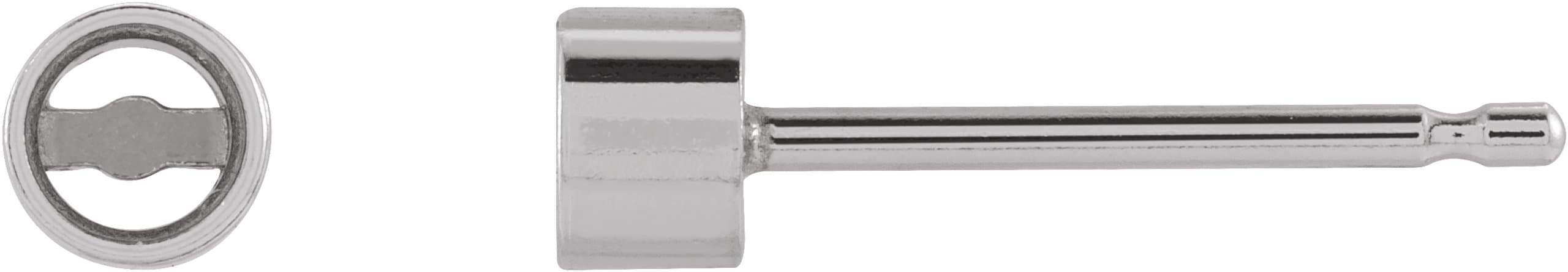 Round Micro Bezel-Set Stud Earrings view 3