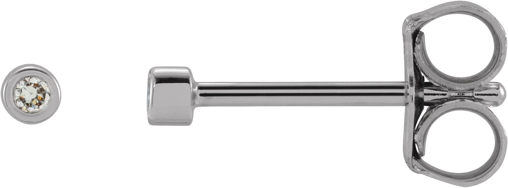 Round Micro Bezel-Set Stud Earrings — view 2