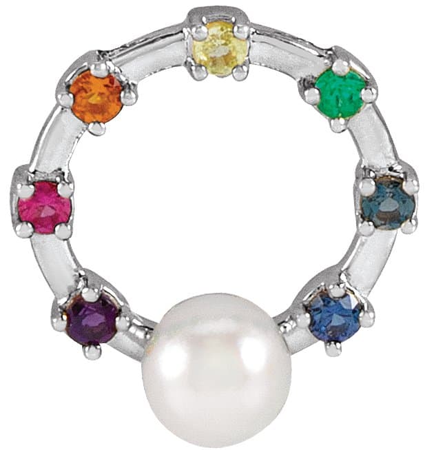 14K Rose Akoya Cultured Pearl Hold You Forever® Rainbow Baby 18 Necklace