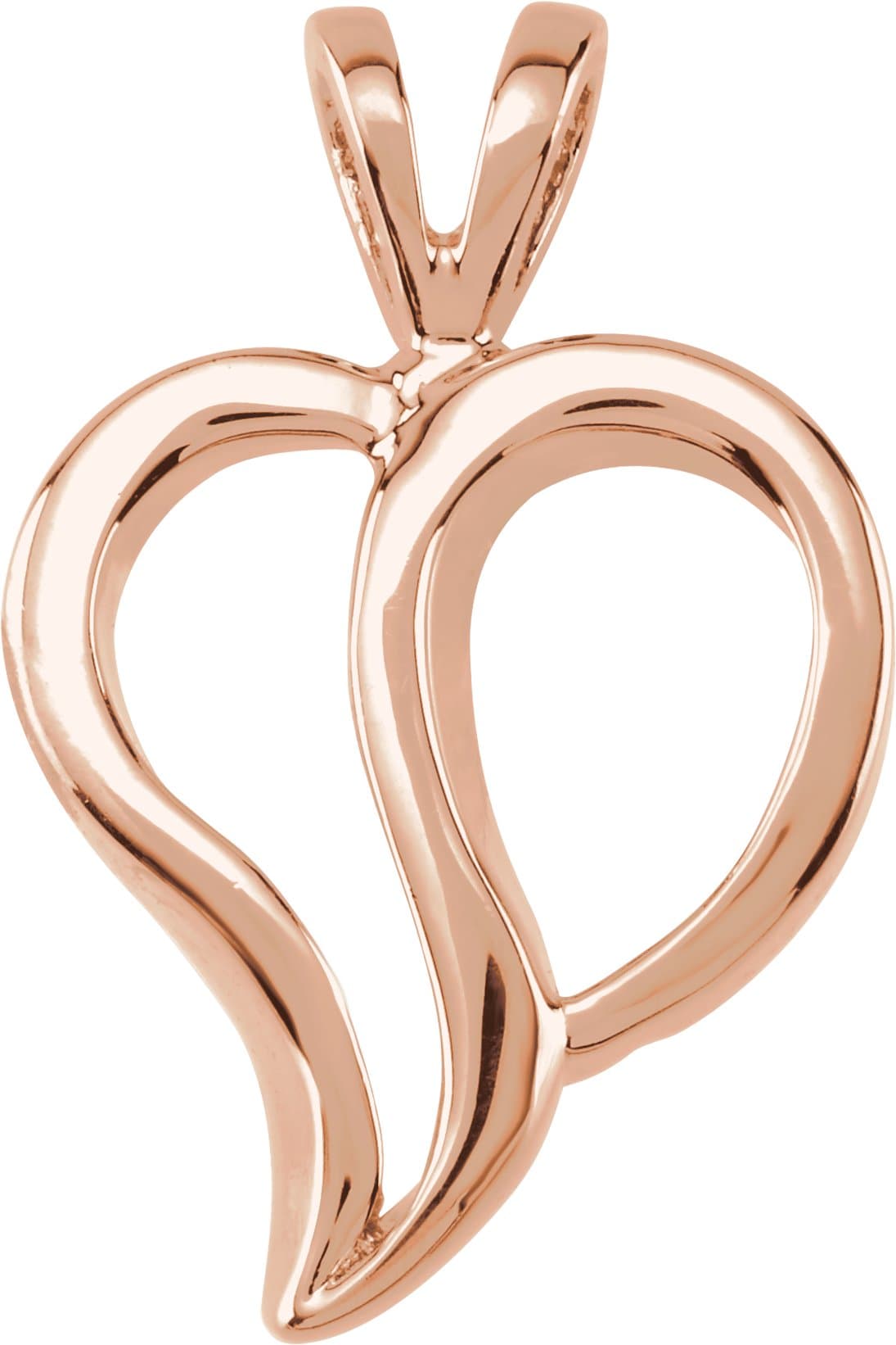 14K Rose Heart Pendant