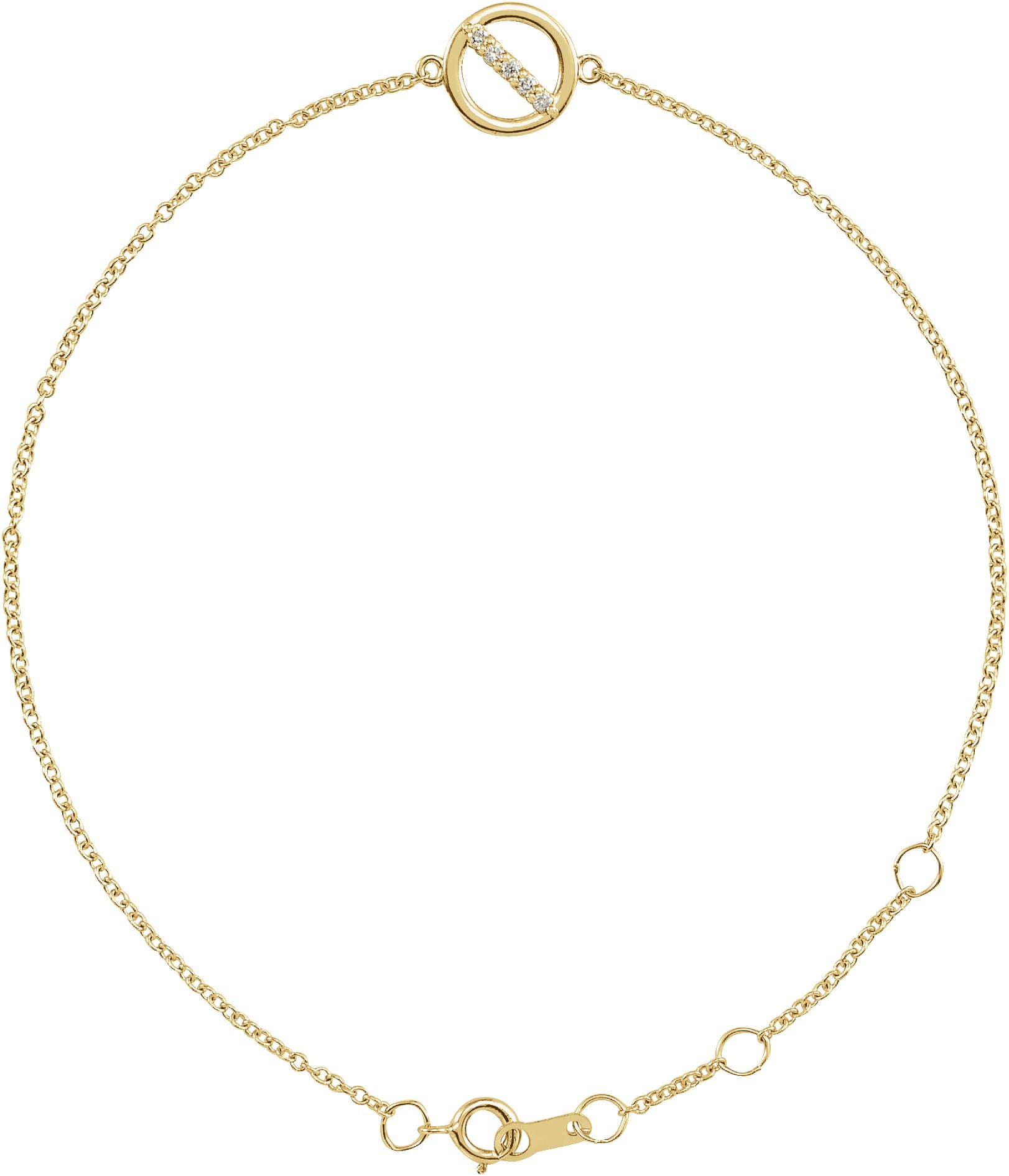 14K Rose .03 CTW Natural Diamond Circle 6 1/2-7 1/2" Bracelet