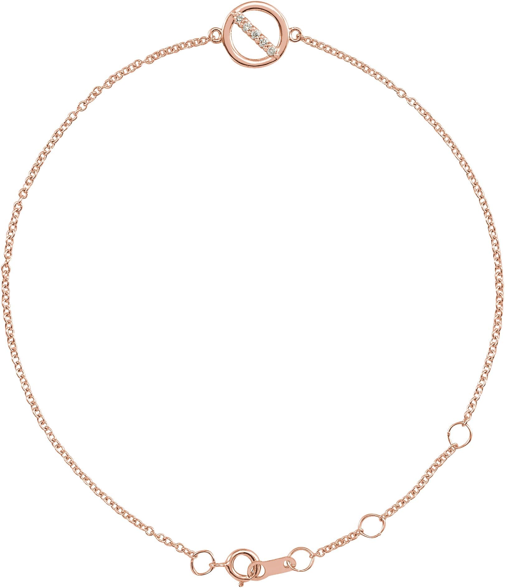 14K Rose .03 CTW Natural Diamond Circle 6 1/2-7 1/2" Bracelet