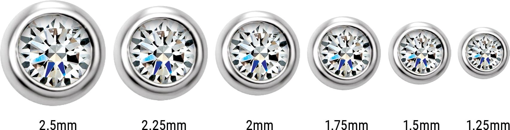 Round Micro Bezel-Set Stud Earrings view 2