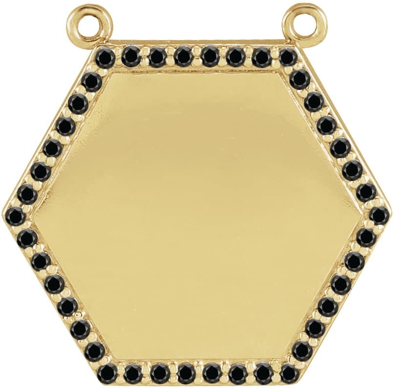 14K Rose 1/10 CTW Natural Black Diamond Hexagon 16 Necklace