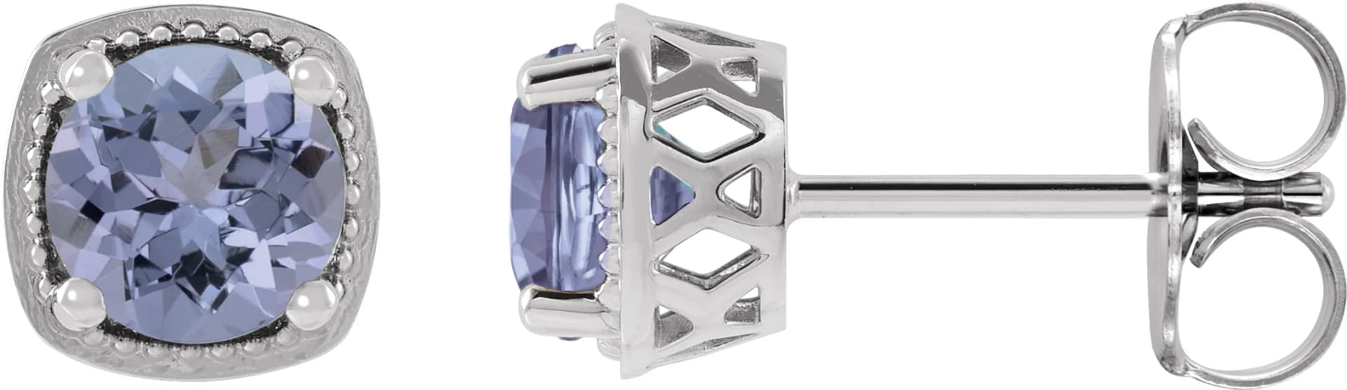 Round 4-Prong Earrings, view 2