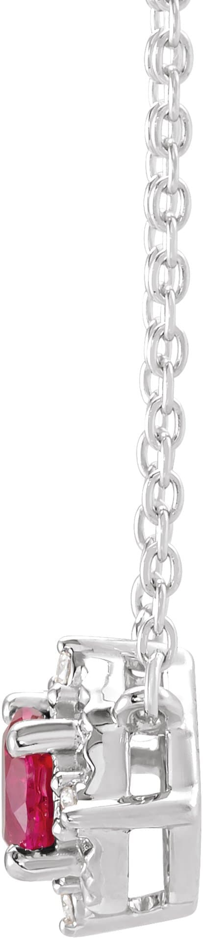 Halo-Style Birthstone Necklace view 2