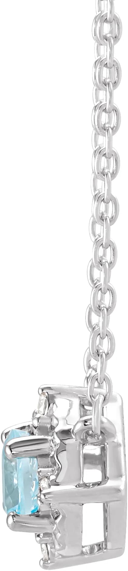 Halo-Style Birthstone Necklace  view 2