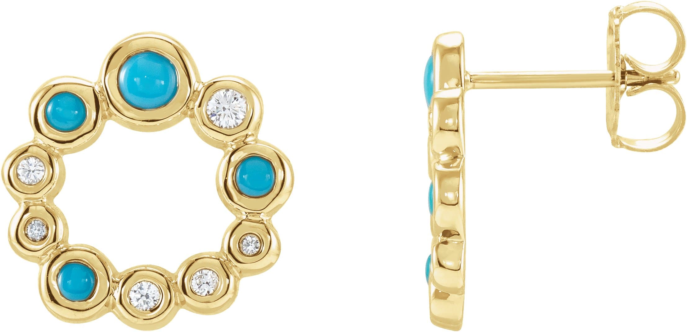 14K Rose Natural Ethiopian Opal & 1/8 CTW Natural Diamond Earrings