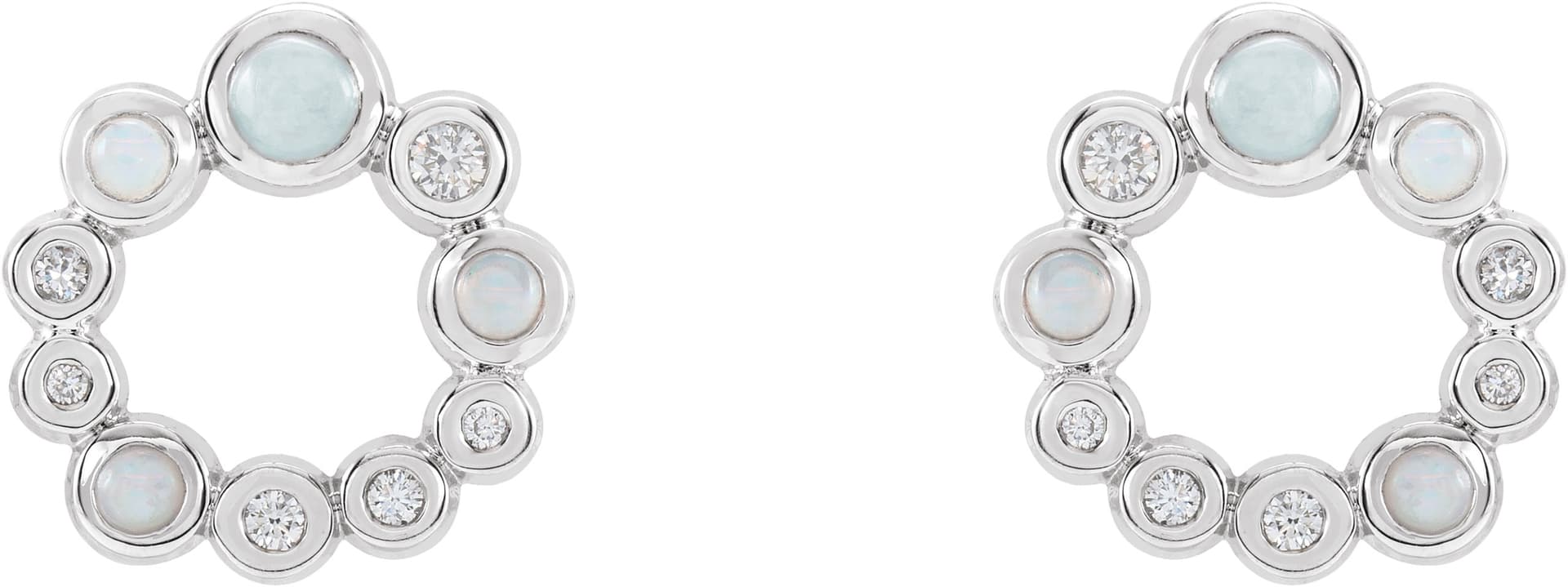 Bezel-Set Cabochon Earrings view 2