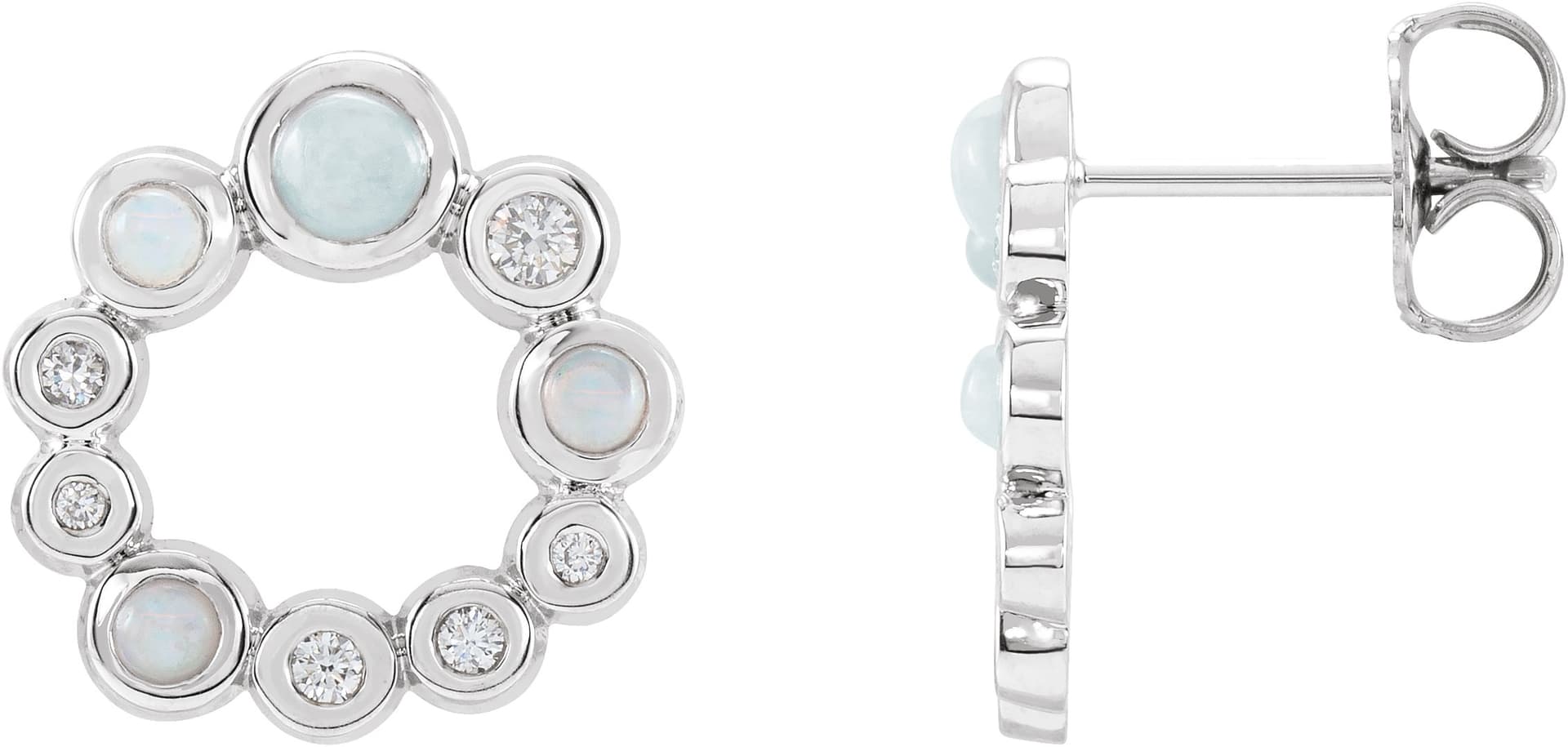 Bezel-Set Cabochon Earrings view 1